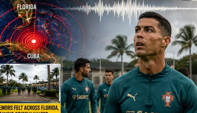 Cristiano Ronaldo training with Portugal in Florida after earthquake tremors ahead of FIFA World Cup 2026