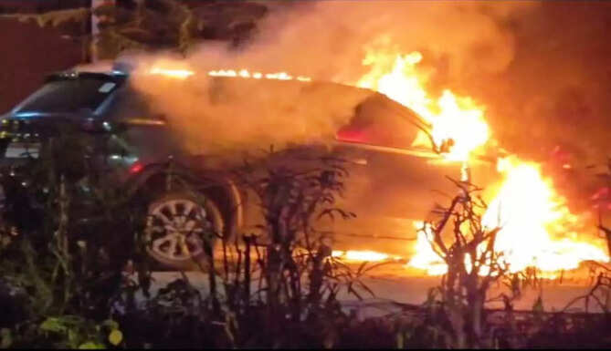fire in car