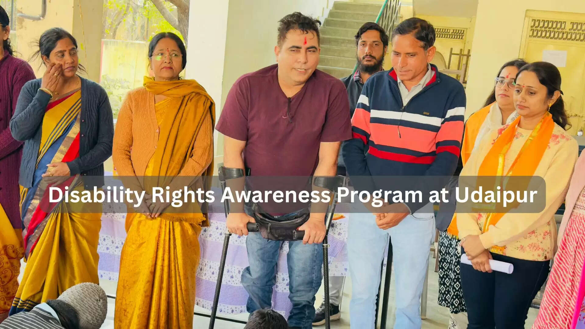 Disability rights awareness program at government blind school in Udaipur by Panacea Disability Rights Activists Dr Arvinder Singh Arth Diagnostics Udaipur