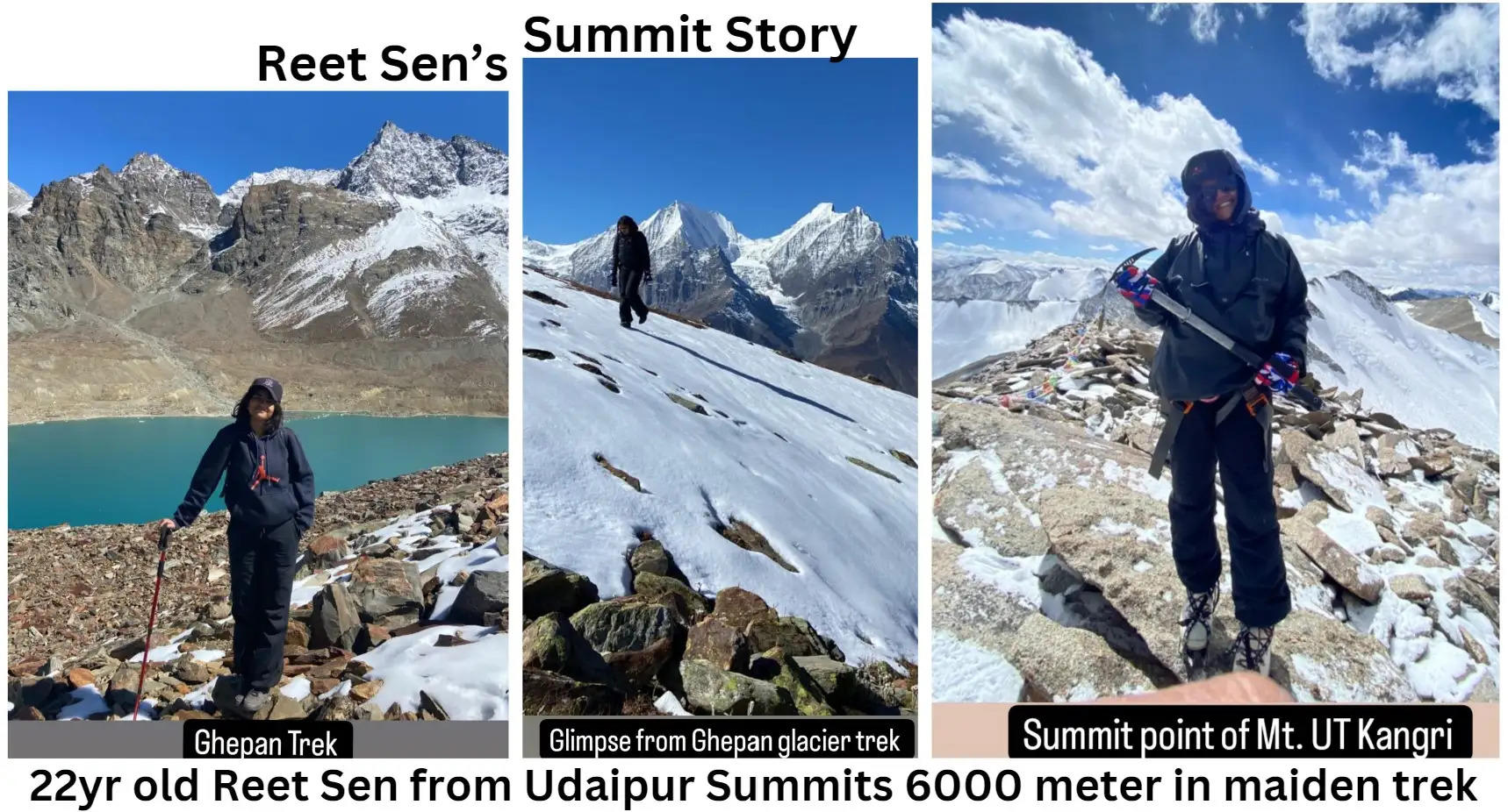 Reet Sen Udaipur Summit Story Udaipur 22 yr Mountaineer St Anthony School Udaipur