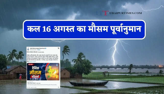 हरियाणा-राजस्थान समेत 16 राज्यों में बारिश-आंधी की चेतावनी ! देखें नया पूर्वानुमान