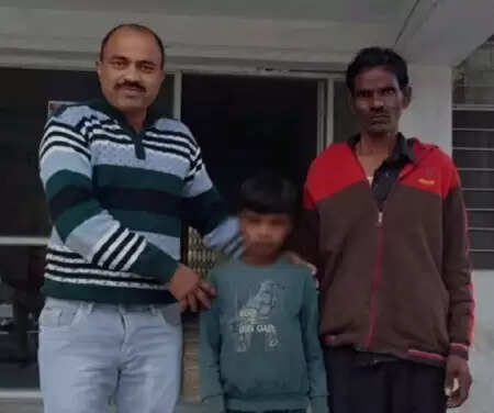 &ldquo;Gogunda police team rescuing a missing child found near the bus stand&rdquo;