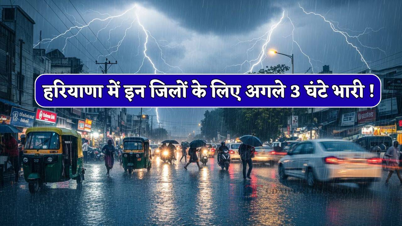 हरियाणा में इन जिलों के लिए अगले 3 घंटे भारी ! तेज हवाओं के साथ बारिश का अलर्ट