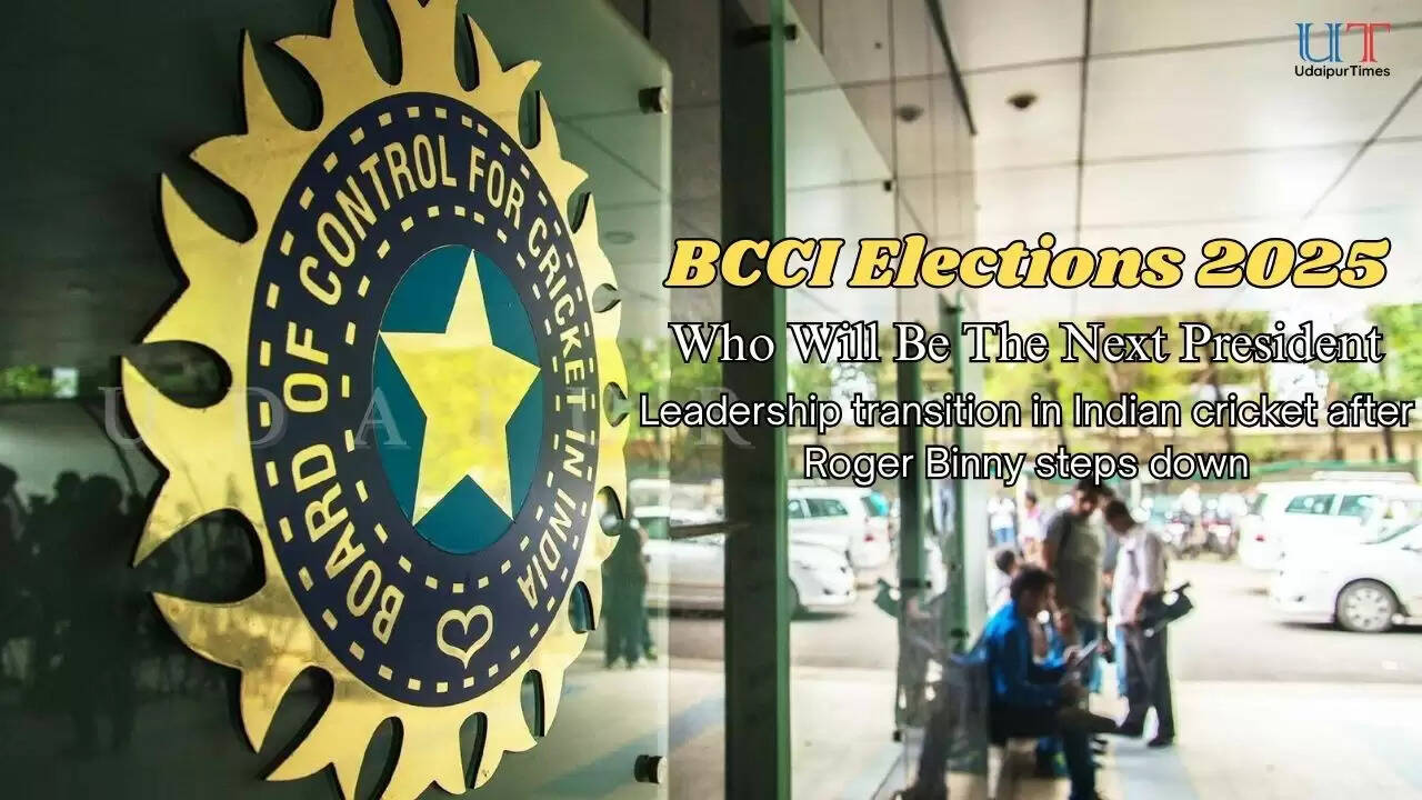 Cricket-themed illustration of BCCI elections 2025 showing leadership change after Roger Binny&rsquo;s exit