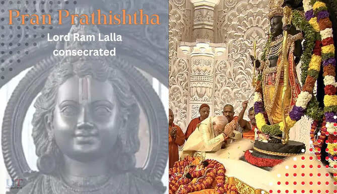 Pran Partishtha Consecration of Ram Lalla Idol Performed at Ayodhya by Prime Minister Narendra Modi