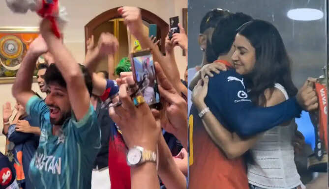 Fans celebrating RCB IPL 2026 win with viral UAE reaction and Kohli Anushka AI video fact-check discussion