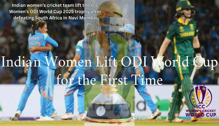 South African women’s cricket team lift the ICC Women’s ODI World Cup 2025 trophy after defeating India in Navi Mumbai