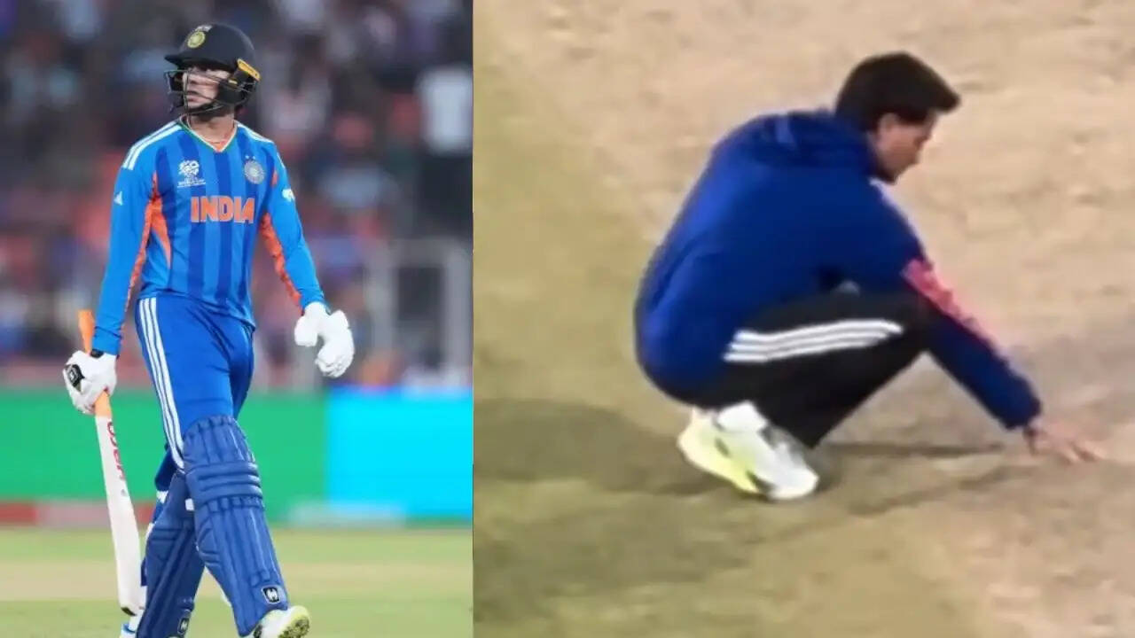 Watch: Abhishek Sharma Takes Close Look at Ahmedabad Pitch After 3 Consecutive Ducks in T20 WC 2026