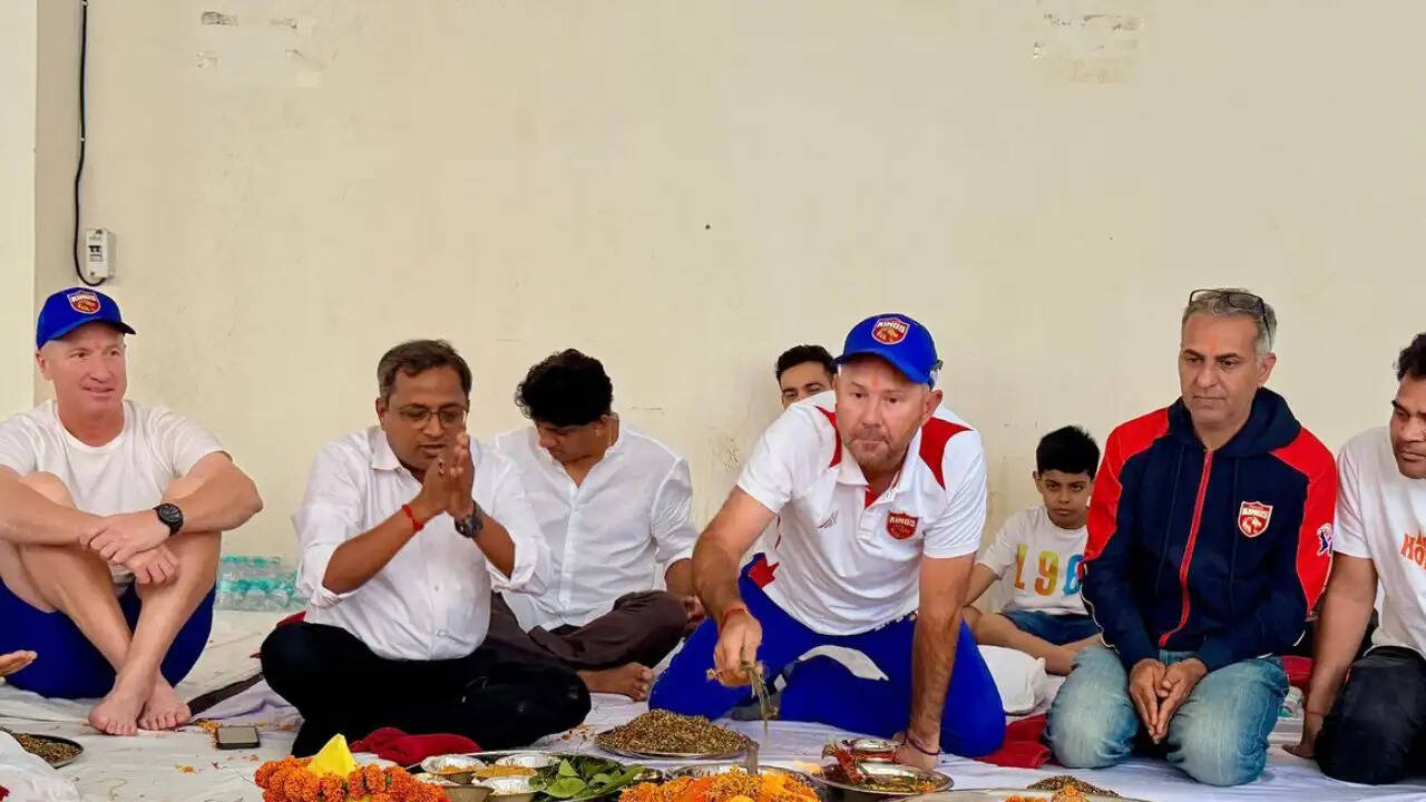 Punjab Kings performed a special pooja ahead of the new IPL 2026 season in Mullanpur