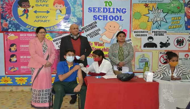 Seedling School Vaccination of age group 15-18 Under 18 vaccination in udaipur