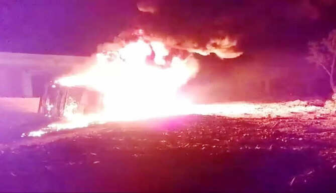 chemical tanker catch fire