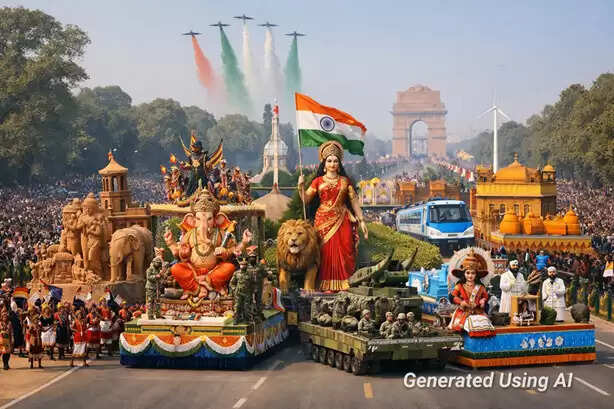 Republic Day 2026 tableaux showcasing Vande Mataram and Aatmanirbhar Bharat at Kartavya Path, New Delhi