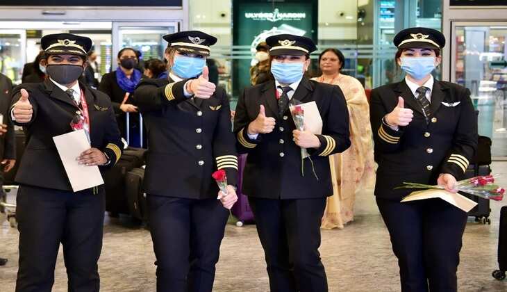 Woman empowerment|An All-Woman Crew Air India Flight breaks records
