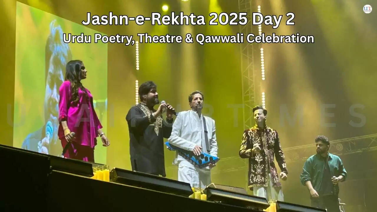 Artists and audiences at Jashn-e-Rekhta 2024 Day 2 celebrating Urdu poetry, theatre, and music