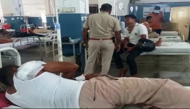 ig and adj meet injured policemen