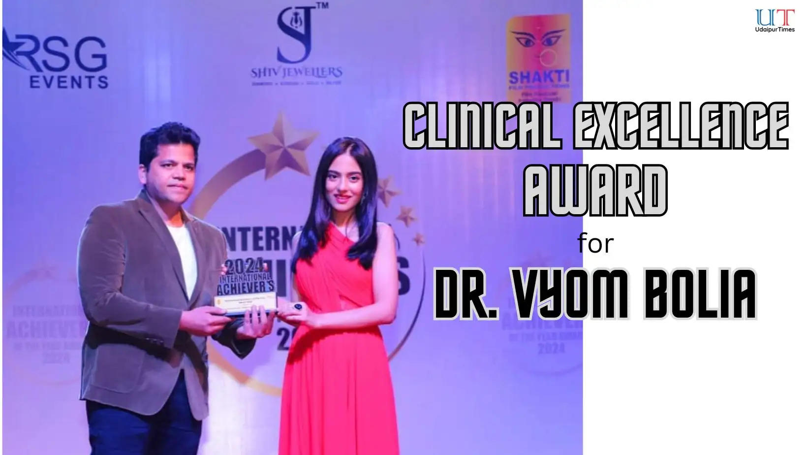 Clinical Excellence Award for Dr Vyom Bolia Udaipur, Best Physiotherapist in Udaipur