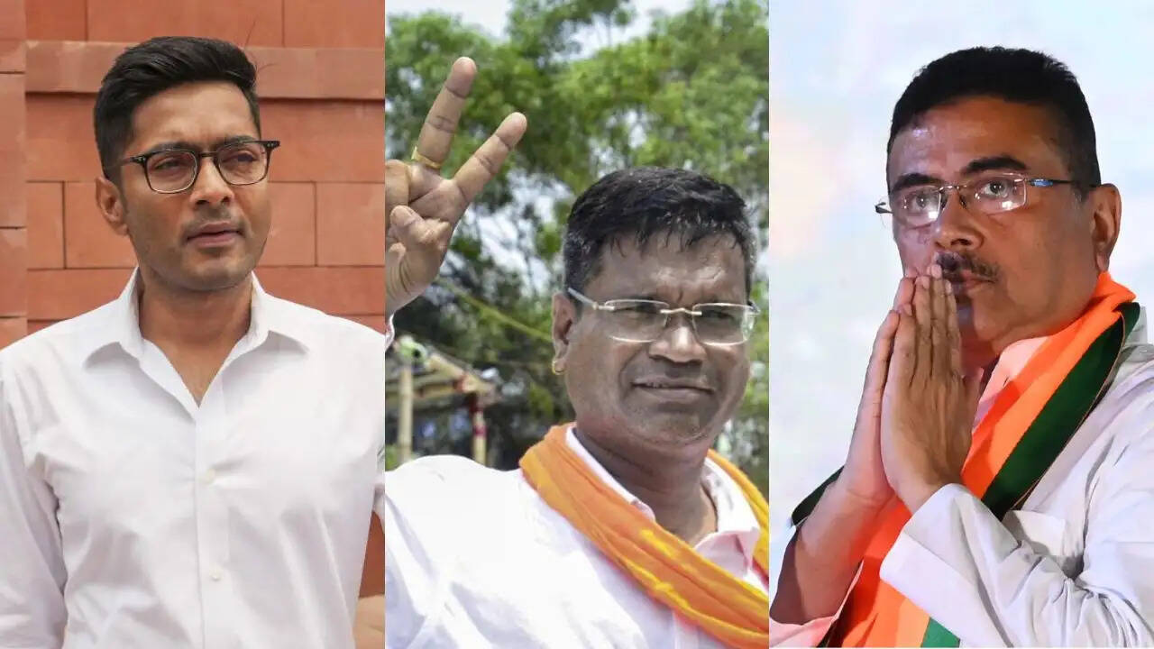 BJP candidate Debangshu Panda after taking a huge lead in the Falta Assembly repoll while TMC slips to fourth place