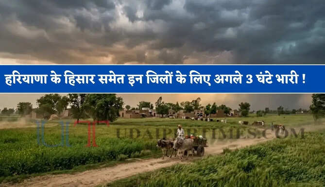हरियाणा के हिसार समेत इन जिलों के लिए अगले 3 घंटे भारी ! तूफ़ानी बारिश का अलर्ट&nbsp;