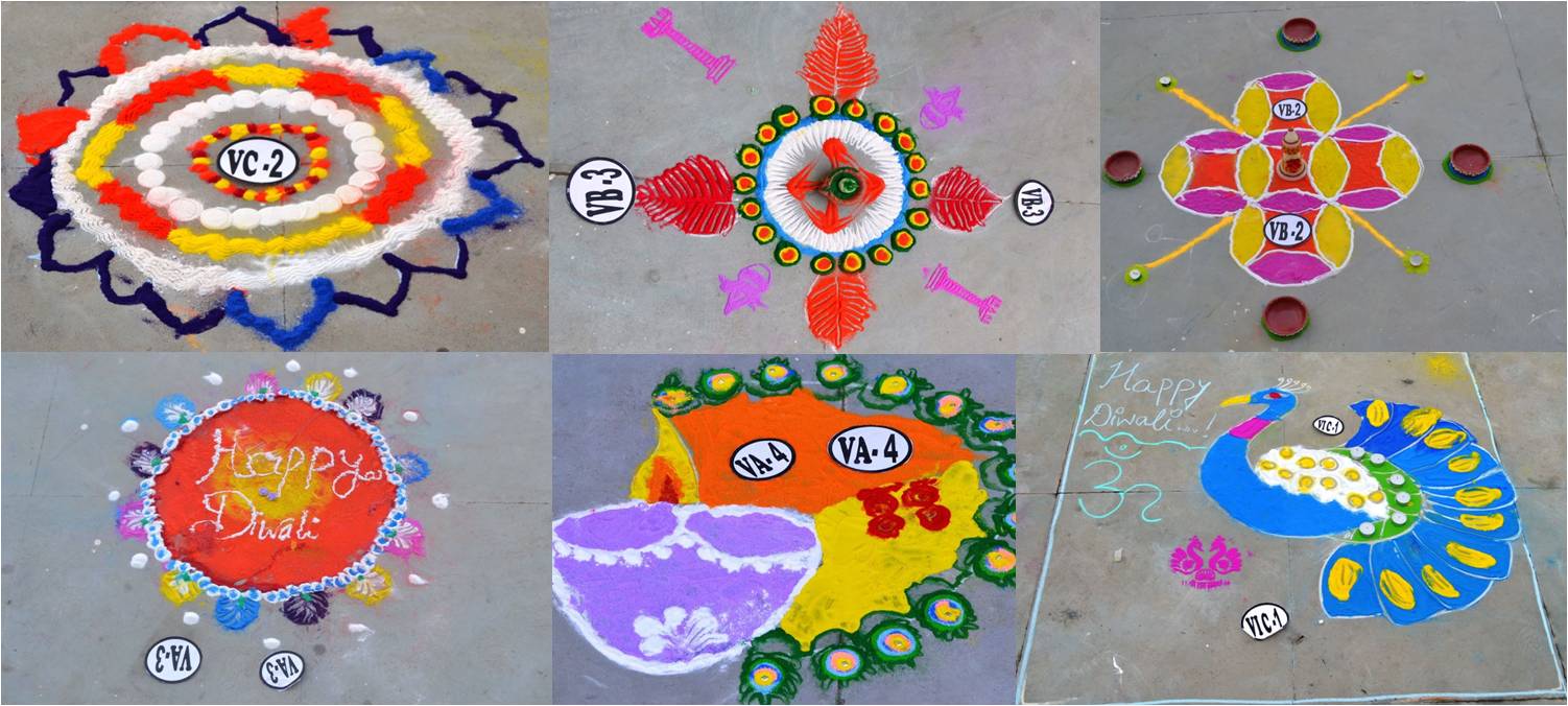 RANGOLI Competition - Seedling students celebrae a colorful Diwali - No Noise Just Colors