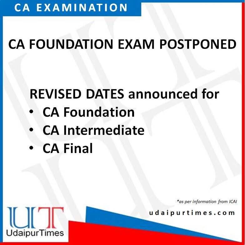 Revised dates for CA Examinations