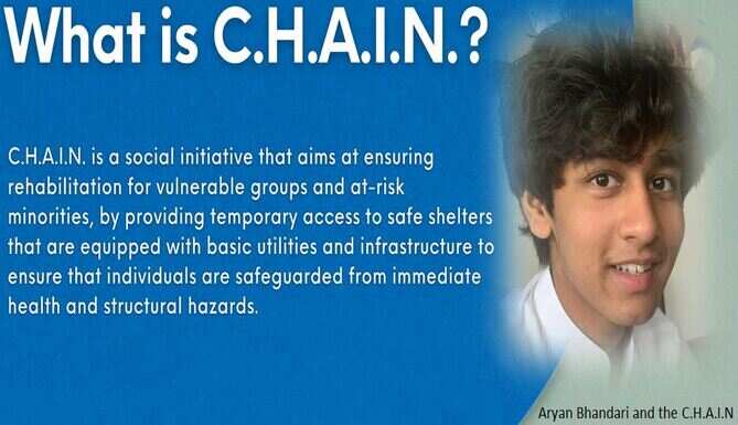Aryan Bhandari CHAIN Destitute families affordable temporary housing Udaipur NGO Alka Bhandari UdaipurFightsCOVID
