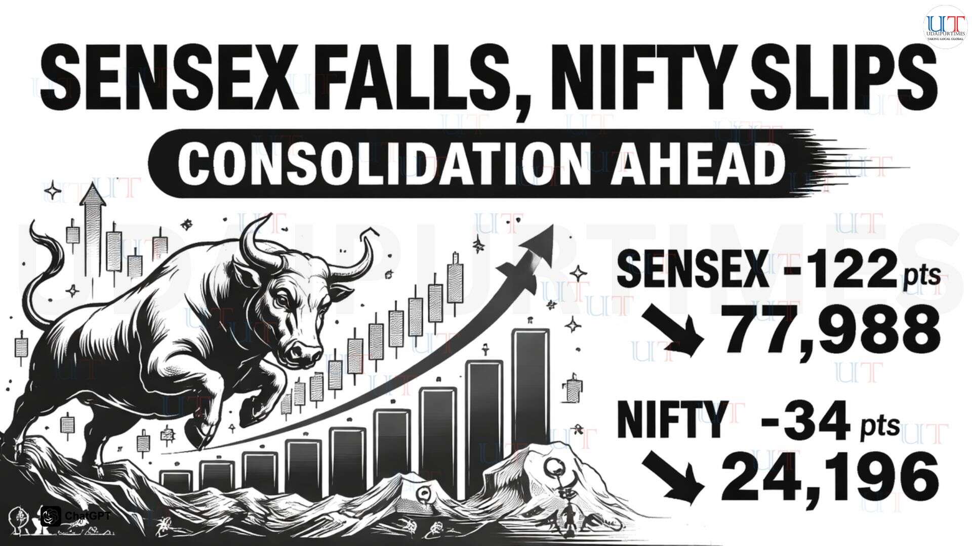 Sensex Falls 122 Points, Nifty Slips Amid Volatility; Midcaps Shine, Consolidation Ahead